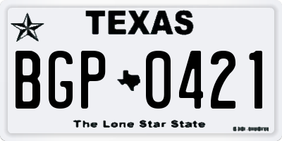 TX license plate BGP0421