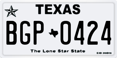 TX license plate BGP0424