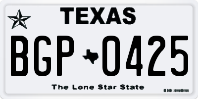 TX license plate BGP0425