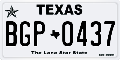 TX license plate BGP0437