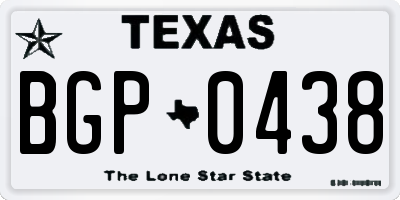 TX license plate BGP0438