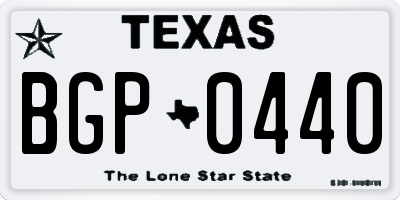 TX license plate BGP0440