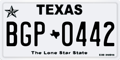 TX license plate BGP0442