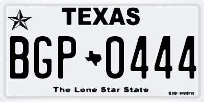 TX license plate BGP0444