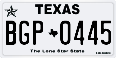 TX license plate BGP0445