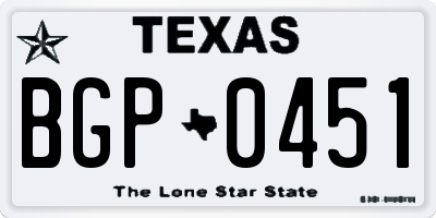 TX license plate BGP0451