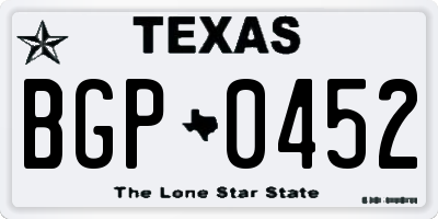 TX license plate BGP0452
