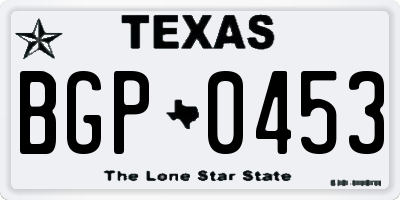 TX license plate BGP0453