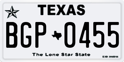 TX license plate BGP0455