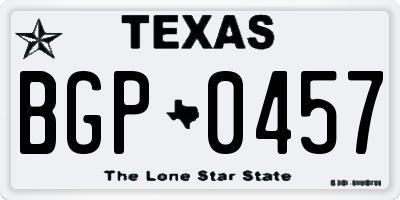 TX license plate BGP0457