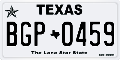 TX license plate BGP0459