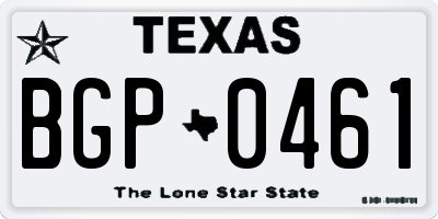 TX license plate BGP0461