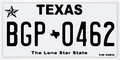 TX license plate BGP0462