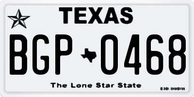 TX license plate BGP0468