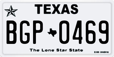 TX license plate BGP0469