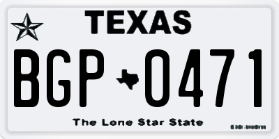 TX license plate BGP0471