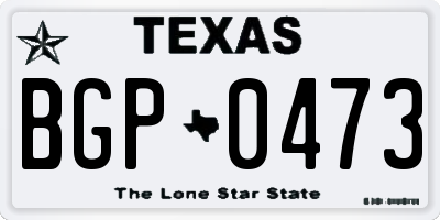 TX license plate BGP0473