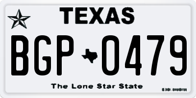 TX license plate BGP0479