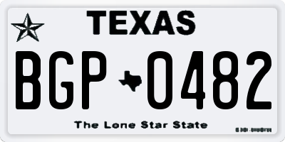 TX license plate BGP0482