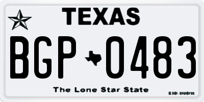 TX license plate BGP0483