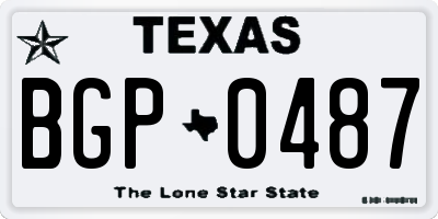 TX license plate BGP0487