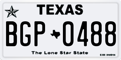 TX license plate BGP0488