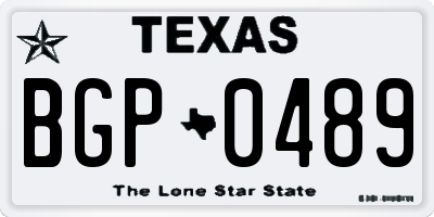 TX license plate BGP0489