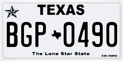 TX license plate BGP0490