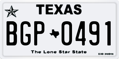 TX license plate BGP0491