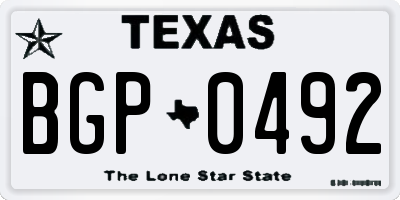 TX license plate BGP0492
