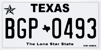 TX license plate BGP0493