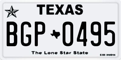 TX license plate BGP0495