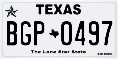 TX license plate BGP0497