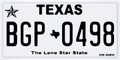 TX license plate BGP0498