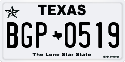 TX license plate BGP0519