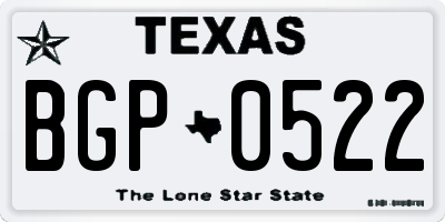 TX license plate BGP0522
