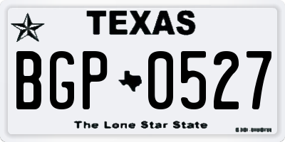 TX license plate BGP0527