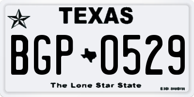 TX license plate BGP0529
