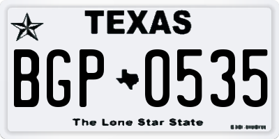 TX license plate BGP0535