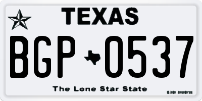 TX license plate BGP0537
