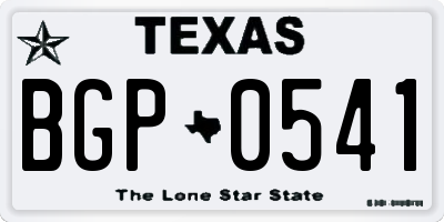 TX license plate BGP0541