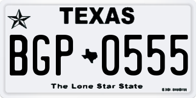 TX license plate BGP0555