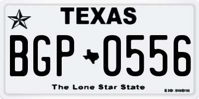 TX license plate BGP0556