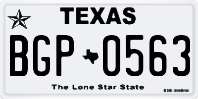 TX license plate BGP0563