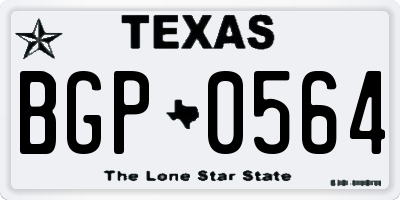 TX license plate BGP0564