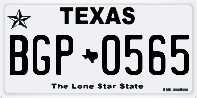 TX license plate BGP0565