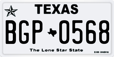 TX license plate BGP0568