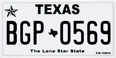 TX license plate BGP0569