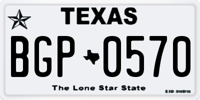 TX license plate BGP0570