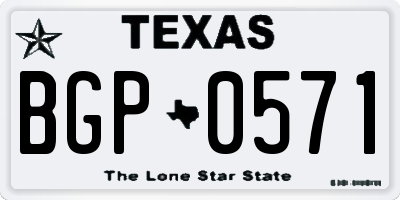 TX license plate BGP0571